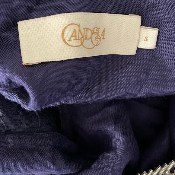 Candela NYC Blue & Silver Beaded Sequined Mini Shirt Dress Size Small - Picture 11 of 11